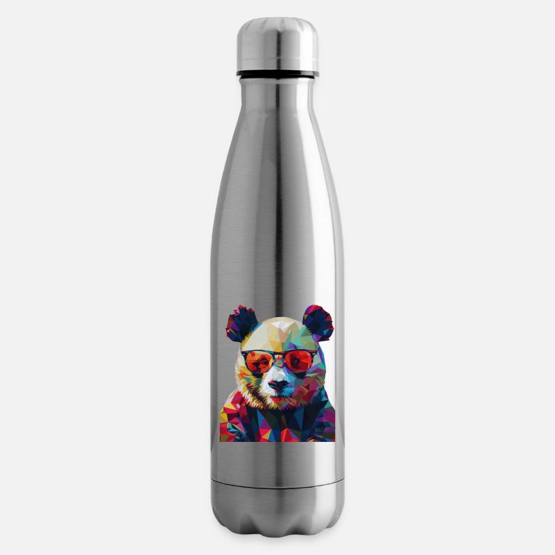 Geometric Panda 1 - Isolierflasche - Lightsilver