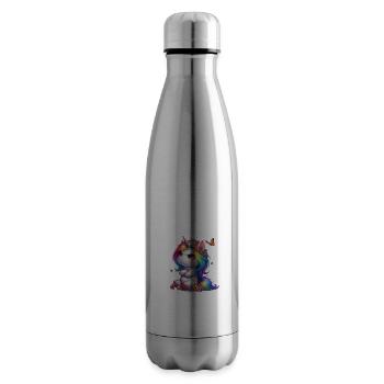 Unicorn Saying Nope Boy and Girl Mythical Creature - Insulated Water Bottle - silver - Right