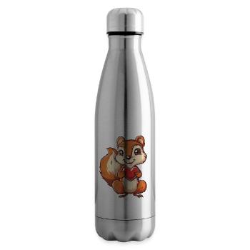 Adorable Squirrel with Red Heart Illustration - Isolierflasche - Lightsilver - Rechts