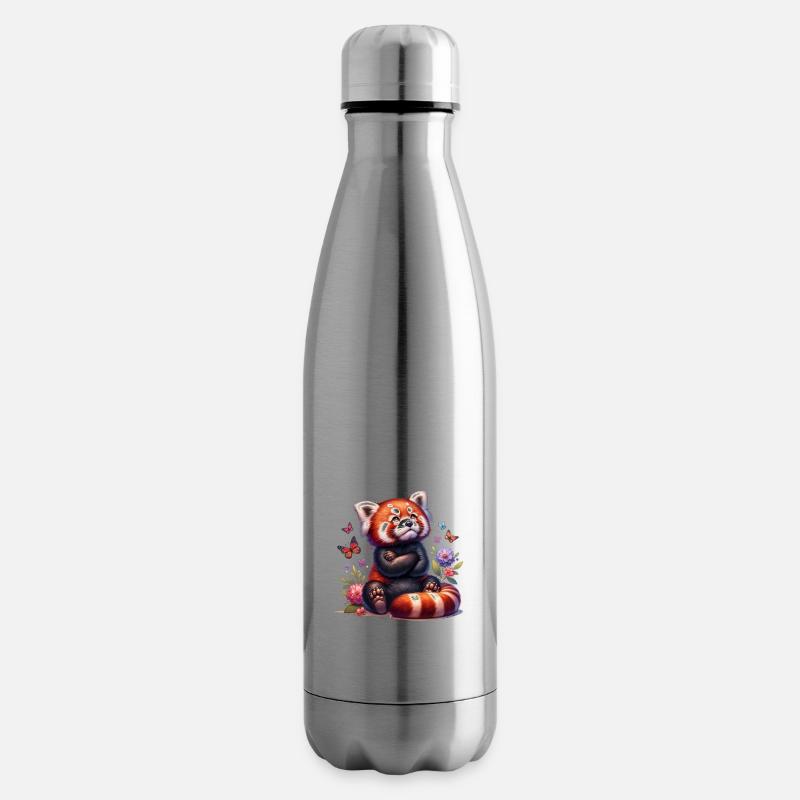 Roter Panda Lustiger Spruch Nope Feuerfuchs - Isolierflasche - Lightsilver