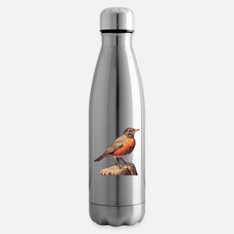 Robin Rotkehlchen - Isolierflasche - Lightsilver