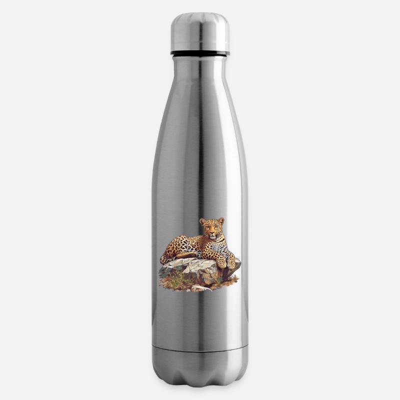 Leoparden Leopard - Isolierflasche - Lightsilver