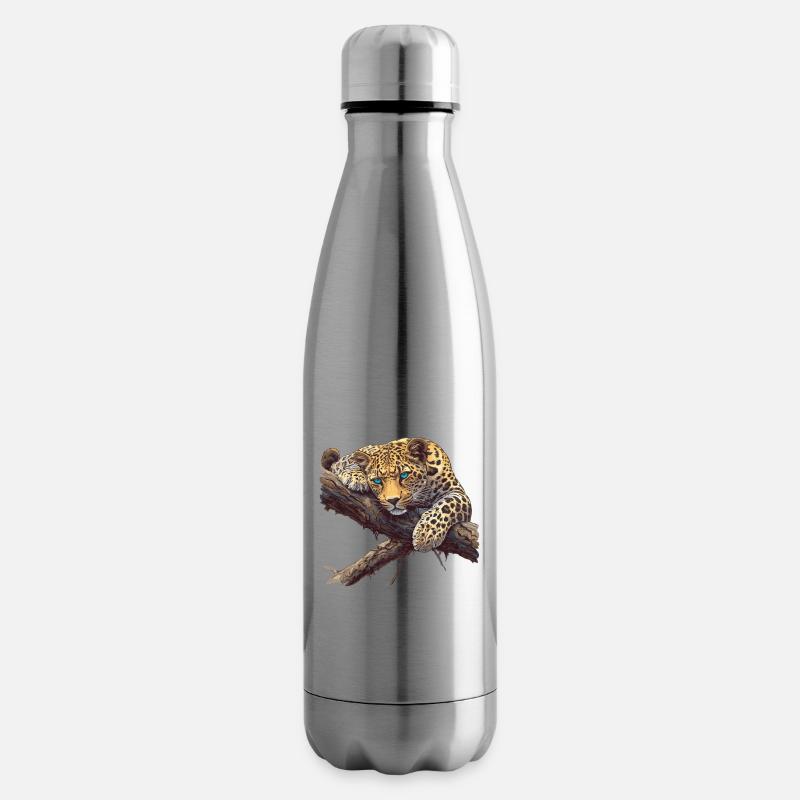 Leoparden Leopard - Isolierflasche - Lightsilver