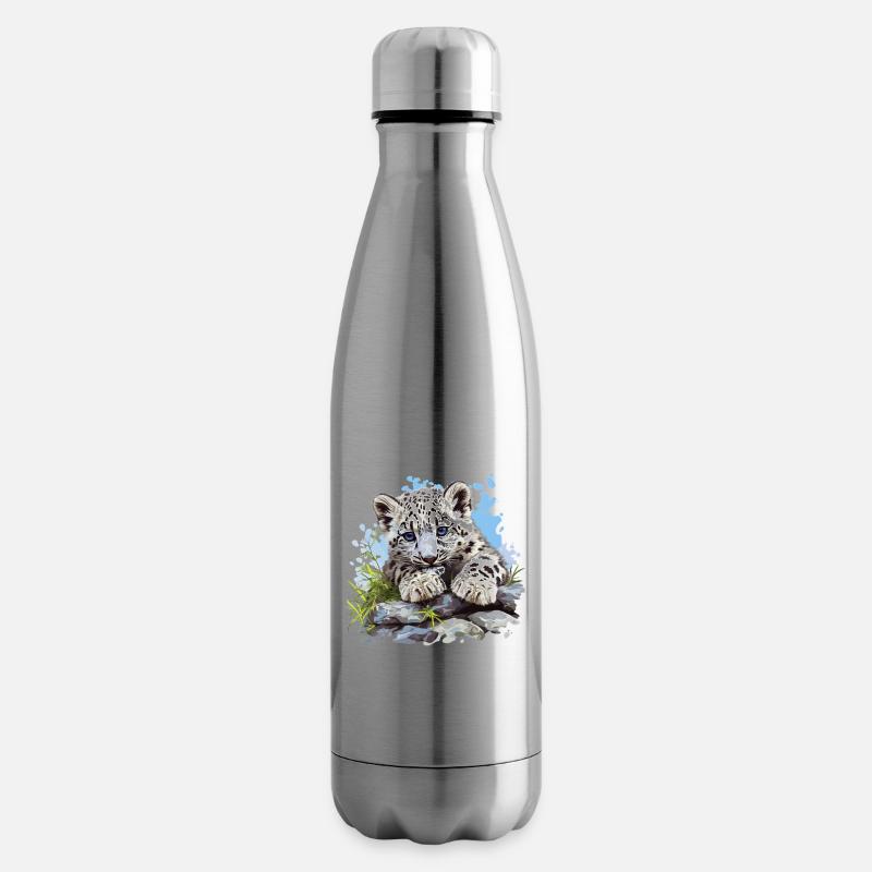Snow Leopard Schneeleoparden Schneeleopard - Isolierflasche - Lightsilver