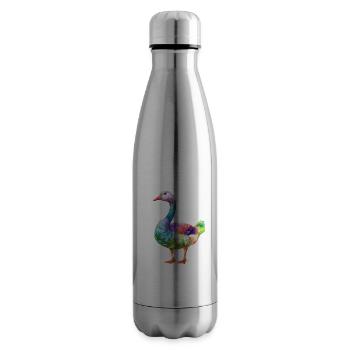 Bunte Ente Aquarell Kunstwerk - Isolierflasche - Lightsilver - Rechts