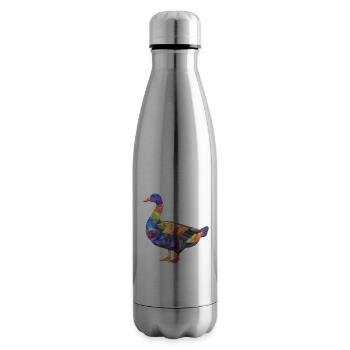 Bunte Gans Geometrisches Kunstwerk - Isolierflasche - Lightsilver - Rechts
