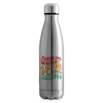 1949 Geburtstag Vintage Hippie Groovy - Isolierflasche - Lightsilver - Rechts