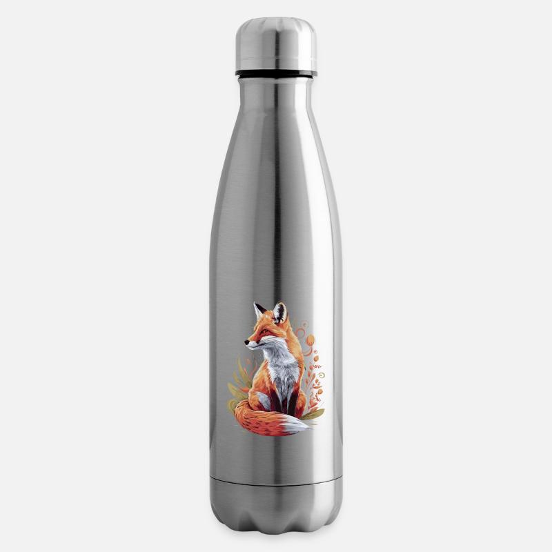 Fuchs Künstlerisches Design Blumen - Isolierflasche - Lightsilver