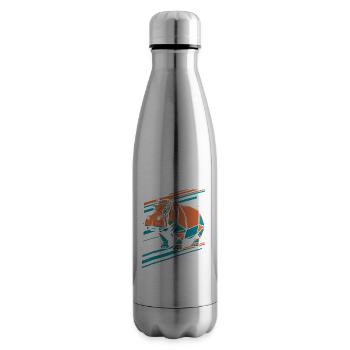 Geometrischer Hippo Kunst Design - Isolierflasche - Lightsilver - Rechts