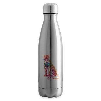 Colorful Geometric Leopard - Insulated Water Bottle - silver - Right