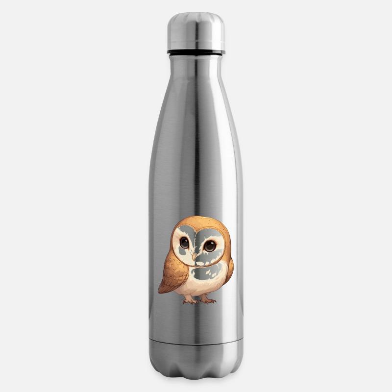 Barn Owl Schleiereulen Schleiereule - Isolierflasche - Lightsilver