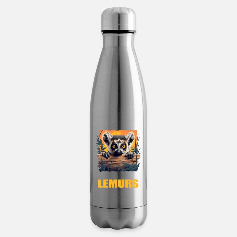 Lemuren Lemurs Lemur - Isolierflasche - Lightsilver