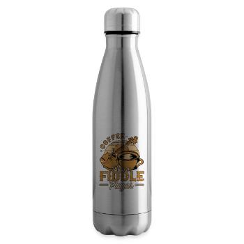 Fiddle Player Coffee Before Violinist Coffee Lover - Insulated Water Bottle - silver - Right