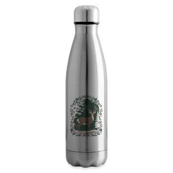 Magical deer scene in cottage core style - Insulated Water Bottle - silver - Right