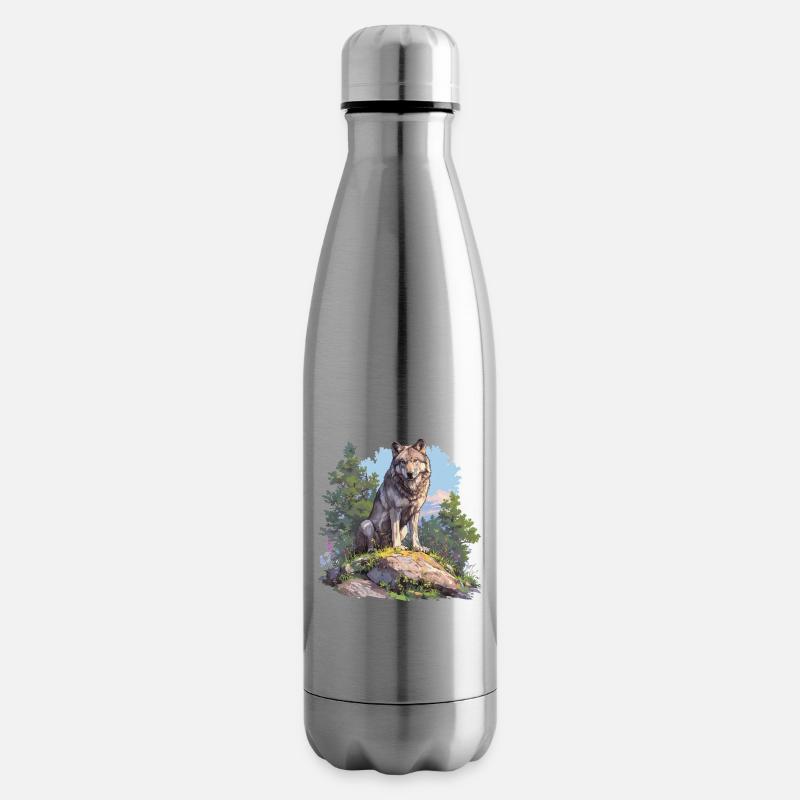 Wölfe Wolf - Isolierflasche - Lightsilver