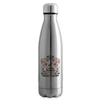 Cottagecore Vogel und Bücher Umgeben von Blumen - Isolierflasche - Lightsilver - Rechts