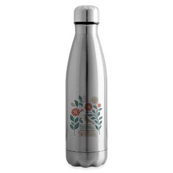 Cottagecore : Oiseaux et fleurs sur les livres - Bouteille isotherme - argent clair - Droite