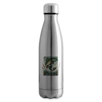 Vintage Fishing Adventure Graphic - Insulated Water Bottle - silver - Right
