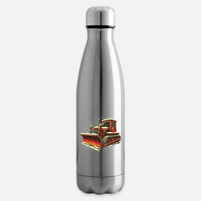Véhicule de déneigement de Noël d’hiver - Bouteille isotherme - argent clair