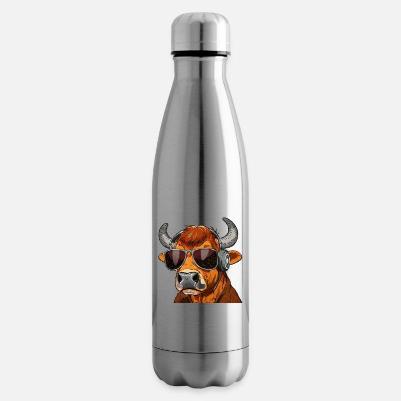 KUH MIT SONNENBRILLE KOPFHÖRER - Isolierflasche - Lightsilver