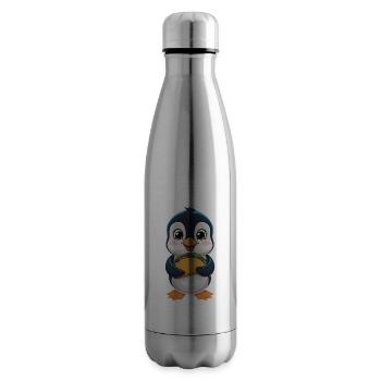 Süßer Pinguin Mit Tacos - Isolierflasche - Lightsilver - Rechts