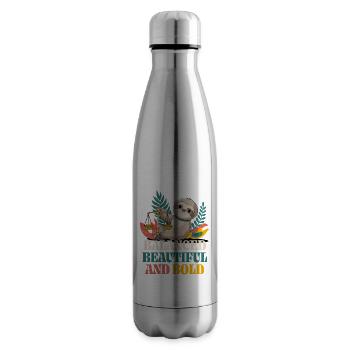 Libra Zodiac Sign Sloth: Balanced, Beautiful - Insulated Water Bottle - silver - Right