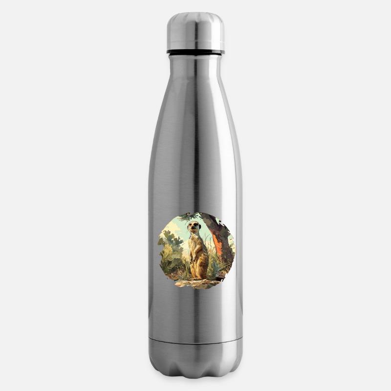 Meerkat Erdmännchen - Isolierflasche - Lightsilver