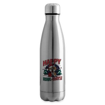 Happy Howl-Idays pour les amoureux des chiens et - Bouteille isotherme - argent clair - Droite