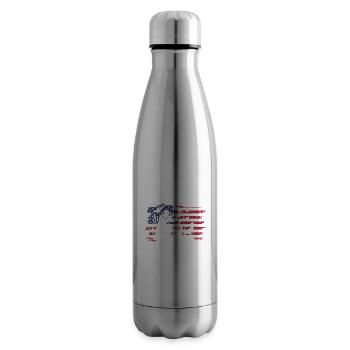 Duck hunters shoot heavier loads flag - Insulated Water Bottle - silver - Right