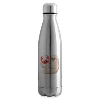 Signe du zodiaque Cancer Paresse : Cœur loyal courageux - Bouteille isotherme - argent clair - Droite