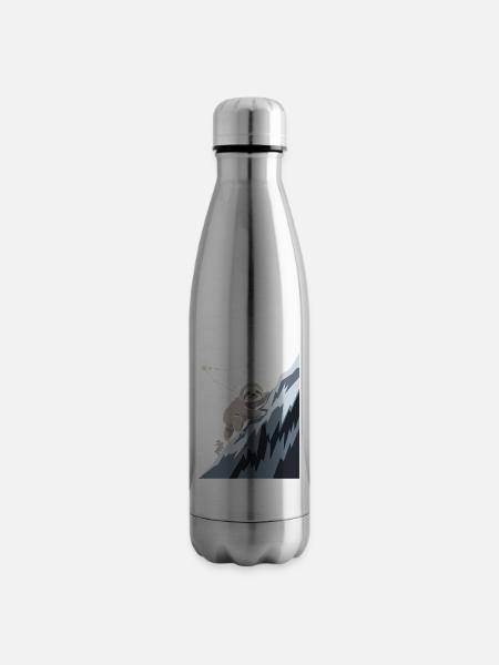 Gemütlicher Steinbock Faultier Klettert Berg - Isolierflasche - Lightsilver