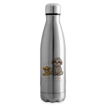 Leo Zodiac Sign Sloth Heart of a Leo Soul - Insulated Water Bottle - silver - Right