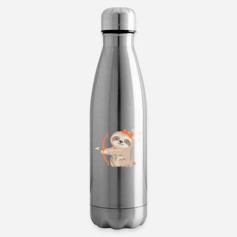Schütze Sternzeichen Faultier Design mit Bogen - Isolierflasche - Lightsilver