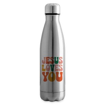 Jesus Liebt Dich Christen Spruch - Isolierflasche - Lightsilver - Rechts