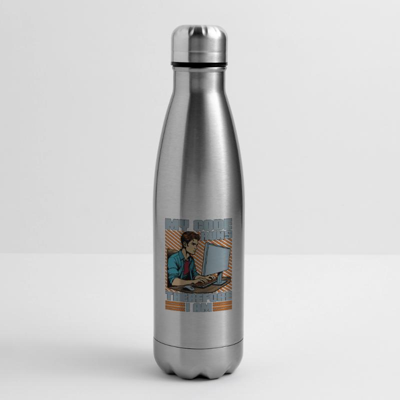 Coder My Code Runs Therefore I Am Web Developer Isolierflasche