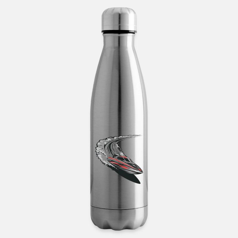 Dynamisches Motorboot Abenteuer auf den Wellen - Isolierflasche - Lightsilver