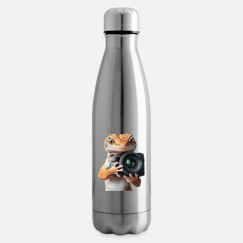 Leopardgecko - Isolierflasche - Lightsilver