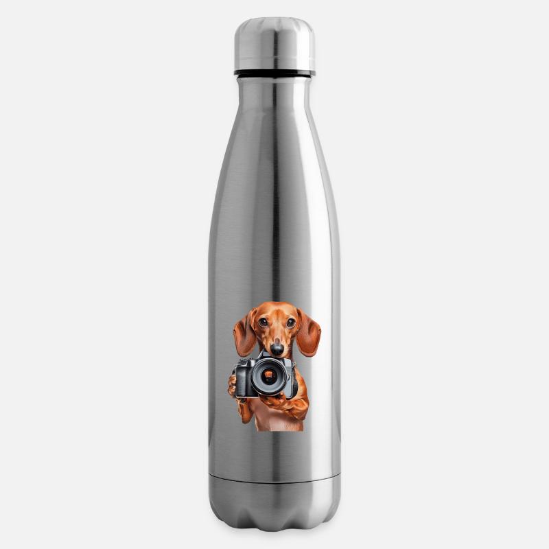 Dackel - Isolierflasche - Lightsilver