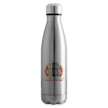 60 Année 1965 Vintage Rétro Anniversaire - Bouteille isotherme - argent clair - Droite