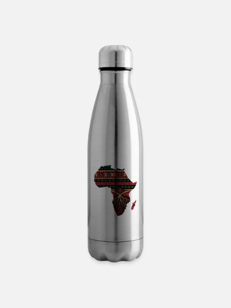 Afrikanische Muster Karte mit Wurzeln - Isolierflasche - Lightsilver
