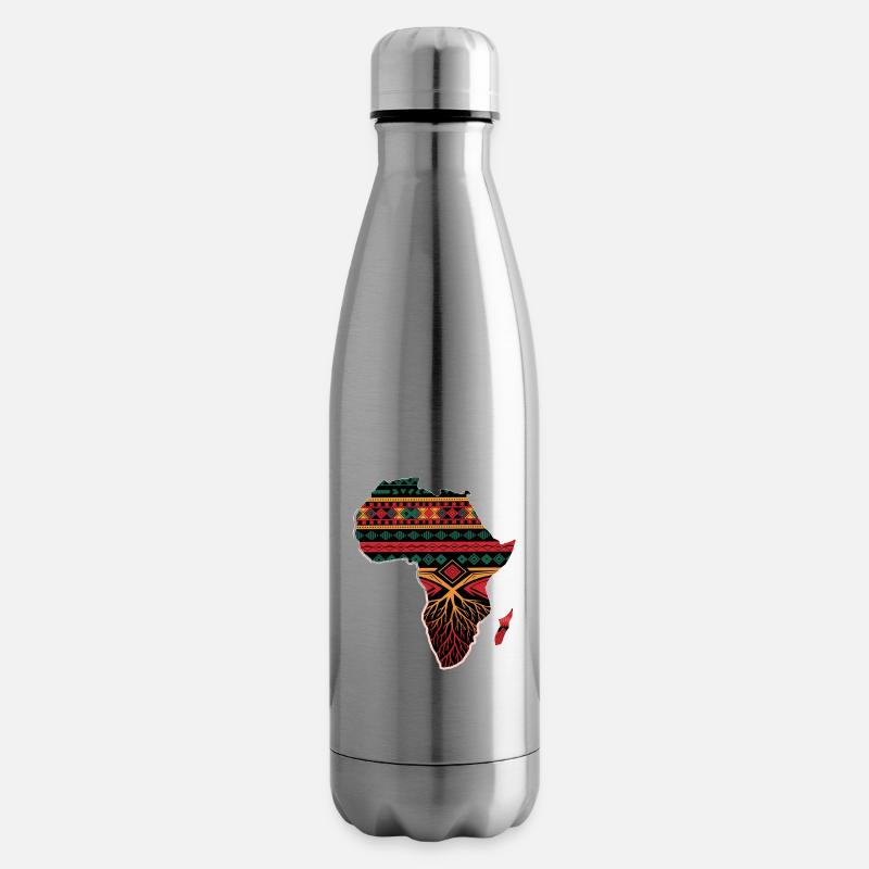 Afrikanische Muster Karte mit Wurzeln - Isolierflasche - Lightsilver