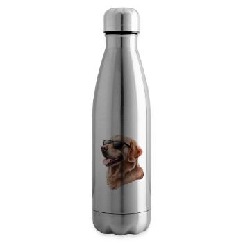 Golden Retriever cool avec des lunettes de soleil - Bouteille isotherme - argent clair - Droite