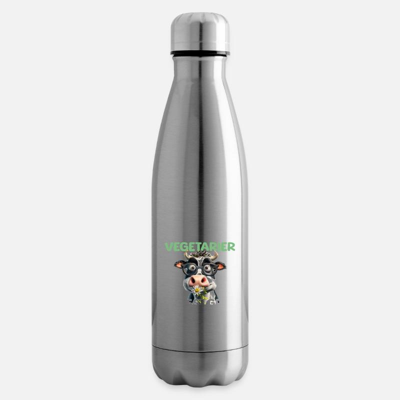 Second Hand Vegetarian - Insulated Water Bottle - silver