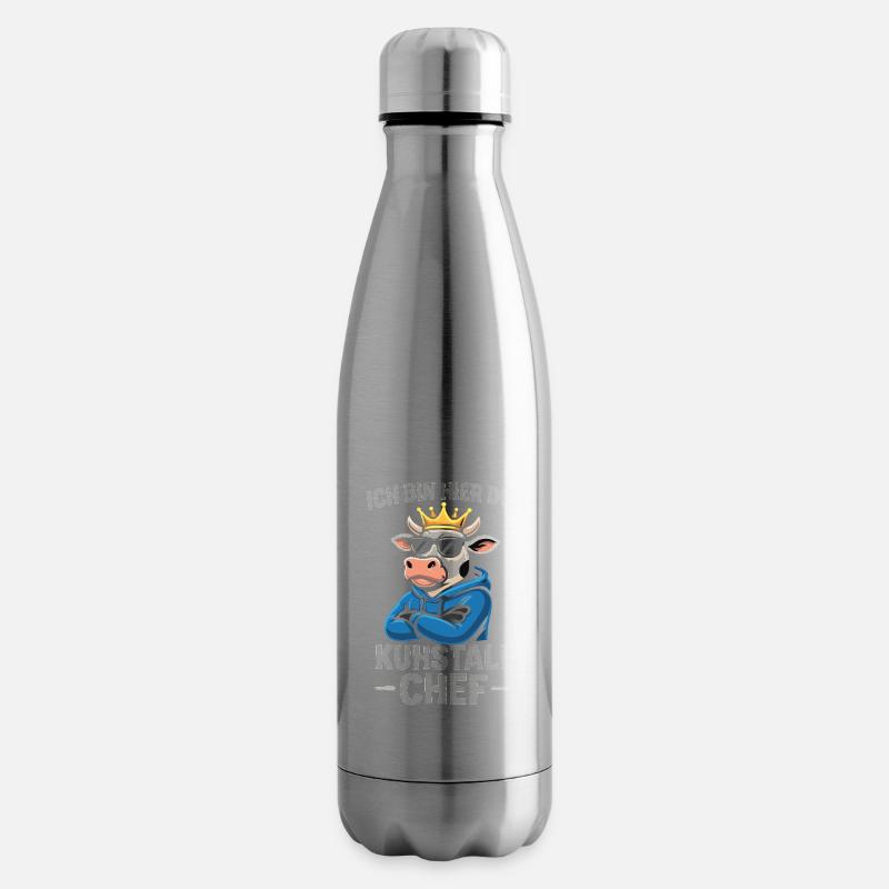 Kuhstall Chef – Coole Cartoon Kuh - Isolierflasche - Lightsilver