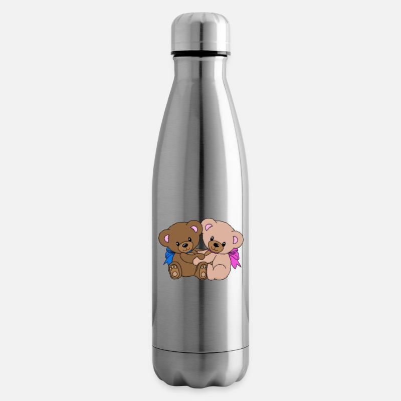 süße Teddys - Isolierflasche - Lightsilver