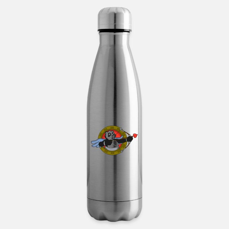 Panda cupidon - Bouteille isotherme - argent clair