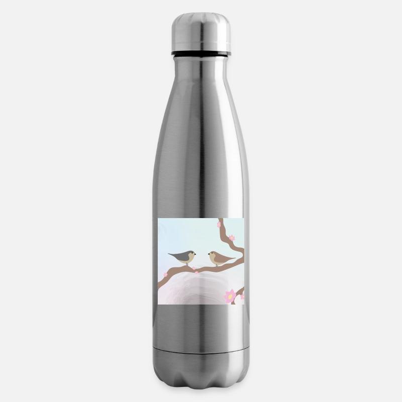 Frühlings Vögel - Isolierflasche - Lightsilver