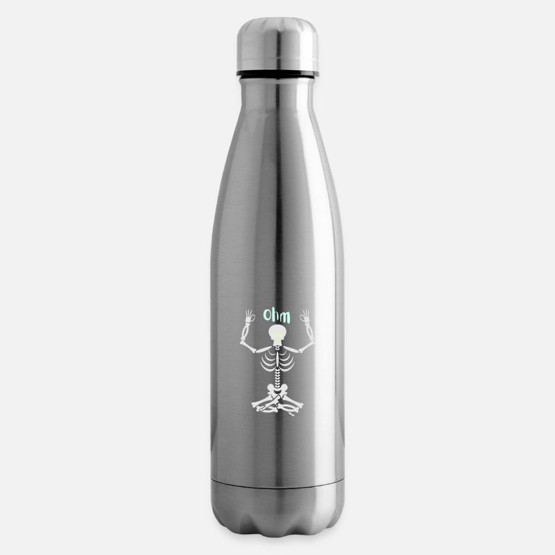 Squelette dans le siège de yoga Ohm - Bouteille isotherme - argent clair