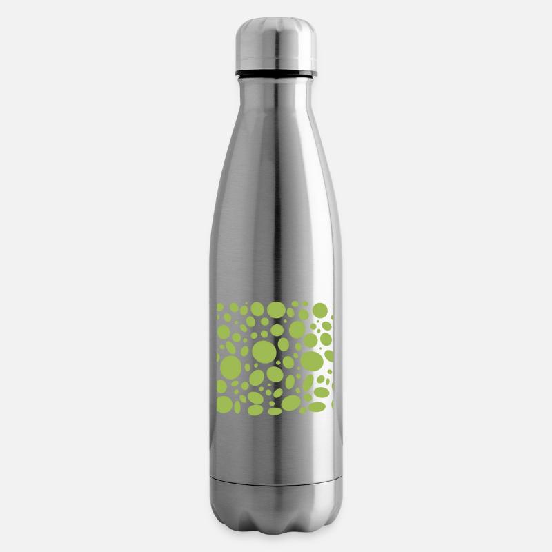 Points verts - Bouteille isotherme - argent clair