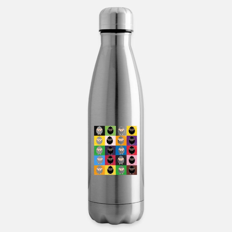 Moutons patchwork - Bouteille isotherme - argent clair